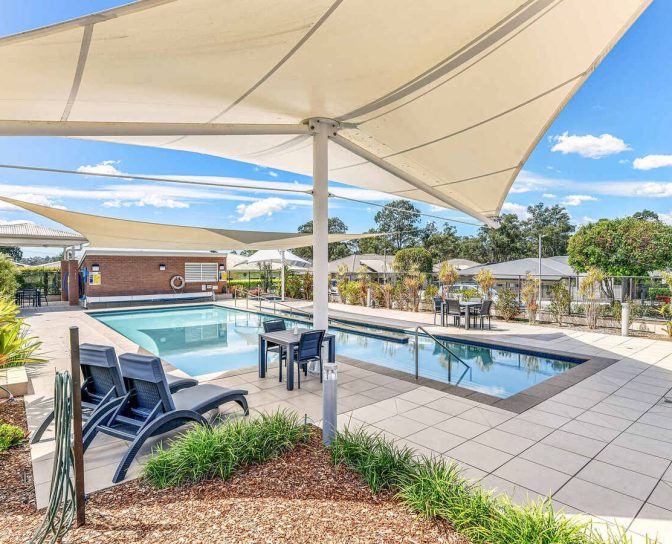 Stretton Gardens Retirement Estate swimming pool within the community centre.